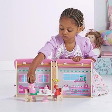 Casuta pentru papusi, Zola®, cafenea, 2 omuleti si accesorii, din lemn, 19x16x25.5 cm Casuta pentru papusi, Zola®, cafenea, 2 omuleti si accesorii, din lemn, 19x16x25.5 cm